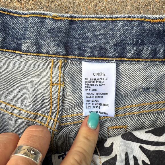 Cinch 32x32 Relaxed Fit White Label Straight Leg Jeans Medium Stone MB92834003 - Picture 5 of 7